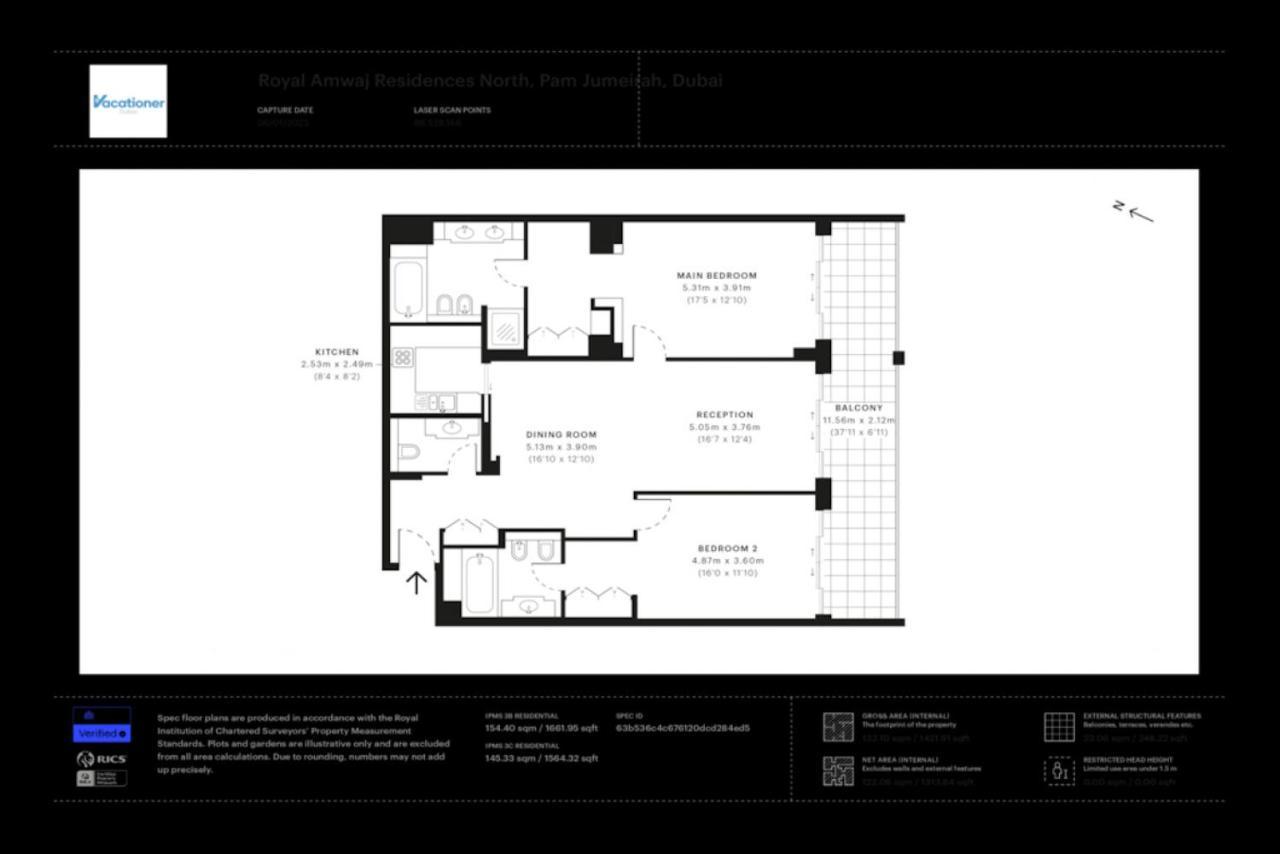 Royal Amwaj Residences North - Vibrant Two Bedroom Dubai Eksteriør bilde